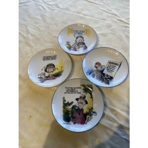 FINKSTROM FORE THE LOVE OF THE GAME GOLF APPETIZER PLATES SET OF 4